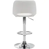 CLP Barkruk Camden - Kunstleer, chroom frame - Wit