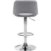 CLP Barkruk Camden - kunstleer, chroom frame - Grijs