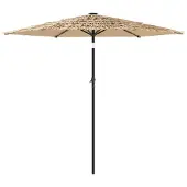 Syfax Parasol met LED's en stalen paal 268x268x226 cm bruin