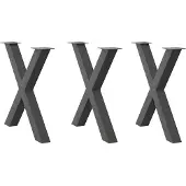 Syfax Eettafelpoten 3 st X-vormig 70x(72-73) cm staal antraciet