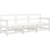 vidaXL 3-delige Loungeset massief grenenhout wit