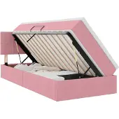 vidaXL Opbergbed met matras met hoofdeinde Roze 90 x 200 cm Fluweel