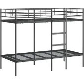 vidaXL Stapelbed zonder matras 90x200 cm staal zwart