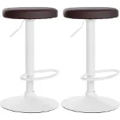 CLP 2x Barkruk Ponte - Kunstleer, wit frame - Grijs