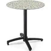 Oviala - Tuintafel rond 60 cm kantelbaar aluminium en HPL terrazzo - Opera