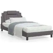 Prolenta Maison Exclusive - Bed "Viana" met matras, grijs, 100x200 cm, kunstleer