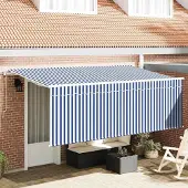 Prolenta Maison Exclusive - Uittrekbare zonnescherm, blauw, 350 x 200 cm, stof