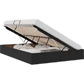 Syfax Ottoman Bedframe met opslag Zwart 140 x 200 cm Fluweel