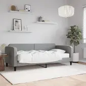 Prolenta Maison Exclusive - Dagbed met matras, lichtgrijs, 90x200 cm, stof