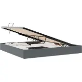 vidaXL Ottoman Bedframe met opslag Donkergrijs 200 x 200 cm Fluweel