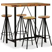 Syfax Barset massief gerecycled hout 5-delig
