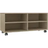Syfax Tv-meubel met wieltjes 90x35x35 cm bewerkt hout sonoma eiken