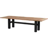 Hartman Tuintafel Heron Carbon Black Frame Natural Rustic Teak Top 300 x 100 cm