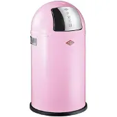 Wesco Pushboy Junior Prullenbak | 22 Liter | Metaal - Roze | Vuilnisbak - Made in Germany