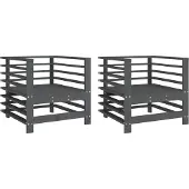 vidaXL Tuinstoelen 2 st massief grenenhout grijs