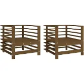 Syfax Tuinstoelen 2 st massief grenenhout honingbruin