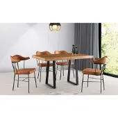 AEA Essecke Komplette Esszimmer Tisch Esstisch Stühle 5tlg Braun Holztisch