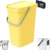 Prosperplast Keden - Compact Q - Afvalbak 12L - prullenbak - lichtgeel