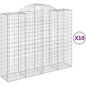 vidaXL Schanskorven 10 st gewelfd 200x50x160/180 cm ijzer