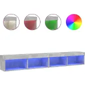 Syfax Tv-meubels met LED-verlichting 2 st 100x30x30 cm betongrijs
