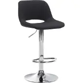 CLP Barkruk Camden - bekleding, chroom frame - Zwart