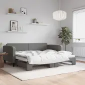 Prolenta Maison Exclusive - Uittrekbaar dagbed, donkergrijs, 90x200 cm, gestoffeerd