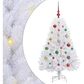 Syfax Kunstmatige Inklapbare Kerstboom Wit 120 cm PVC en Staal