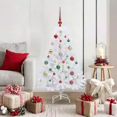 Prolenta Maison Exclusive - Kunstkerstboom, inklapbaar, wit, 120 cm, PVC en staal
