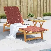 Prolenta Maison Exclusive - Ligbed, rood, massief acaciahout en stof