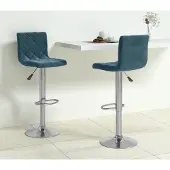 Prolenta Maison Exclusive - 2 barkrukken, blauw fluweel