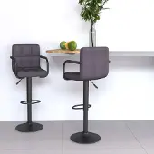 Prolenta Maison Exclusive - 2 barkrukken, taupekleurig, met stoffen bekleding