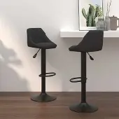 Prolenta Maison Exclusive - 2 barkrukken, zwart, fluweel