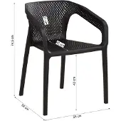Homestyle4u Tuinstoelen - Set van 2 - Stapelstoelen - Kunststof - Zwart