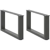 Syfax Salontafelpoten 2 st U-vormig 60x(30-31) cm staal antraciet