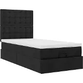Syfax Bed met matras 90x200 cm stof zwart