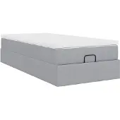 Syfax Ottoman bed met matras 90x200cm stof lichtgrijs