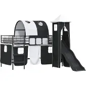 Syfax Stapelbed voor kinderen Effen Zwart 107 x 203 cm Metaal