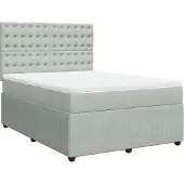 Syfax Boxspring met matras fluweel lichtgrijs 140x200 cm