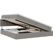Syfax LED Opslagbed met Matras Taupe 200 x 200 cm Stof