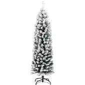 Syfax Kunstkerstboom met sneeuw smal 120 cm PVC groen