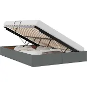 vidaXL Opbergbed met opslag Donkergrijs 135 x 190 cm Stof
