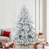 Prolenta Maison Exclusive - Kunstkerstboom met scharnier, besneeuwd, wit, 210 cm