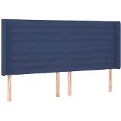 vidaXL Hoofdbord met randen 163x16x118/128 cm stof blauw