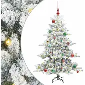 Syfax Kunstmatige Inklapbare Kerstboom Wit 150 cm PVC en staal