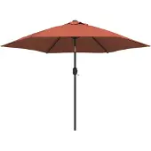 Syfax Parasol met LED-verlichting en stalen paal 300 cm terracotta