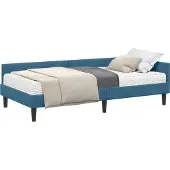 Syfax Hoekbedframe met Matras 2 st Blauw 100 x 200 cm Fluweel