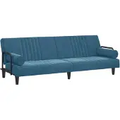 Syfax Slaapbank met armleuningen fluweel blauw