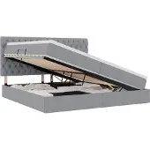 vidaXL Opslag bed met matras met opslag Lichtgrijs 200 x 200 cm Stof