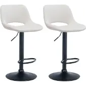 CLP 2x Barstoel Camden - fluweel, zwart frame - Groen