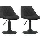 Syfax Eetkamerstoelen draaibaar 2 st fluweel zwart
